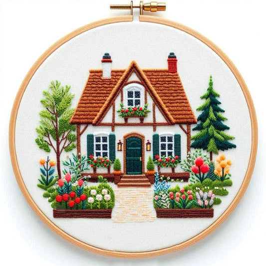 Kit Completo de Bordado Cottage Garden