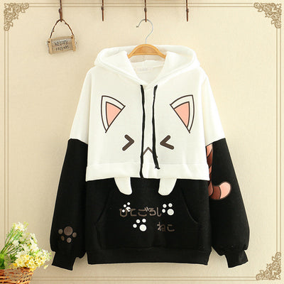 Sudadera Polar con Capucha Estampado Gato para Mujer - Image 10