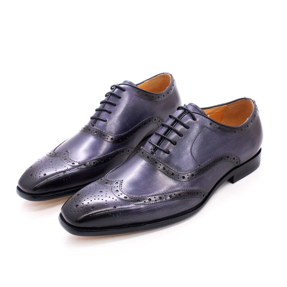 Zapatos de Cuero Estilo Inglés Brogue para Hombre