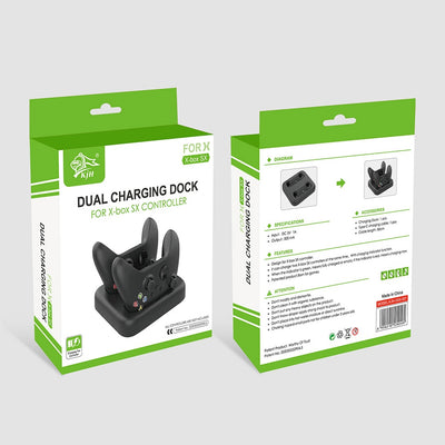 Black dual charging dock for Xbox Series S/X wireless controllers, featuring two dedicated charging slots. - Image 7