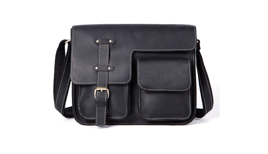 Bolsa Bandolera de Cuero Crazy Horse Estilo Retro para Hombre