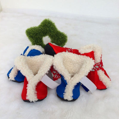 Botas de Nieve Impermeables para Mascotas - Zapatos Acolchados Navideños - Image 5