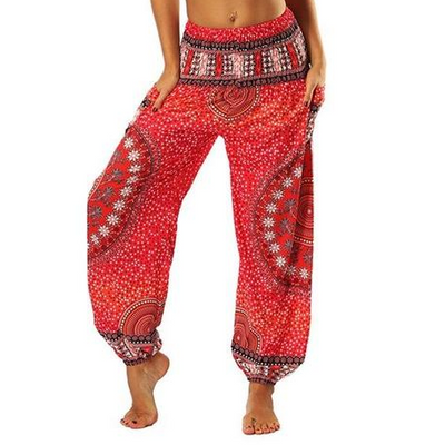 Pantalones Harem Estampados Digitales con Cintura Elástica Suelta - Image 27