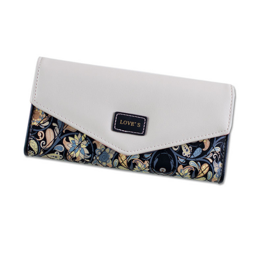 Cartera de Cuero Tri-Fold con Cierre de Hebilla y Gran Capacidad para Estudiantes