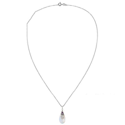 Collar Colgante Lágrima de Piedra de Luna con Circonia - Joyería de Plata para Mujer - Image 3
