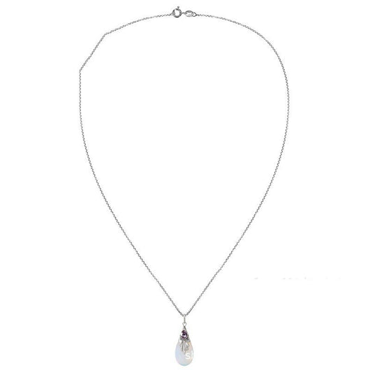 Collar Colgante Lágrima de Piedra de Luna con Circonia - Joyería de Plata para Mujer - Image 3