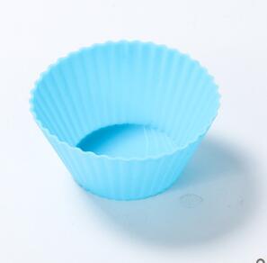 Six colorful silicone cupcake liners in red, blue, hot pink, yellow, pink, and lime green on a white background. - Image 5