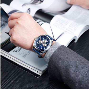Reloj de Pulsera Hombre Cuarzo Esfera Grande Cuero Semana - Image 2