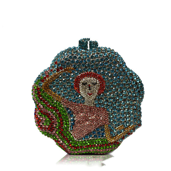 Cartera de Noche Bailarina con Diamantes y Cristales