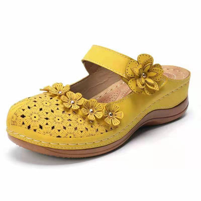 Sandalias Cuña Vintage con Flores para Mujer - Comodidad de Verano - Image 9