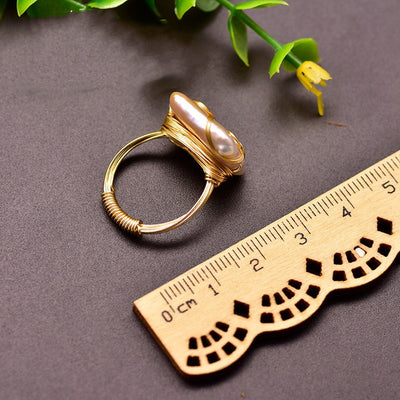 Anillo de Perla Geométrico Rosa y Púrpura - Image 4