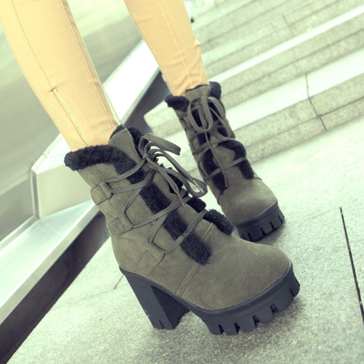 Botas Cálidas con Tacón Grueso - Image 4