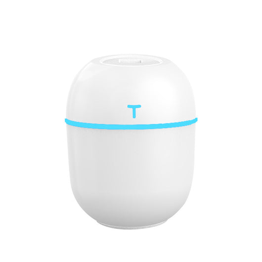 Teal egg-shaped USB humidifier with a glowing blue light band and a 'T' shaped indicator on top. - Image 12