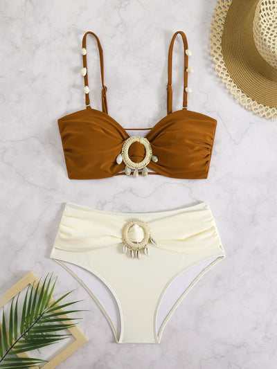 Bikini Dividido con Borlas para Playa y Aguas Termales - Image 8