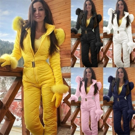 Traje de esquí para mujer con cierre de cremallera