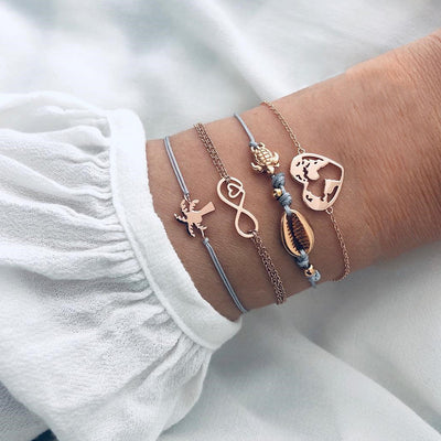 Pulsera de 6 Piezas con Gema Tortuga y Gota de Agua - Image 8