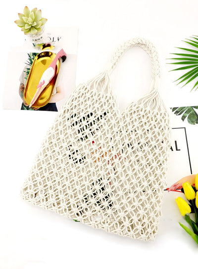 Bolsa Tejida de Malla Hueca - Bolso Casual de Paja Transpirable - Image 2
