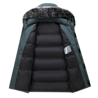 Abrigo Acolchado Hombre con Cuello de Piel de Zorro - Impermeable y Cálido - Image 5