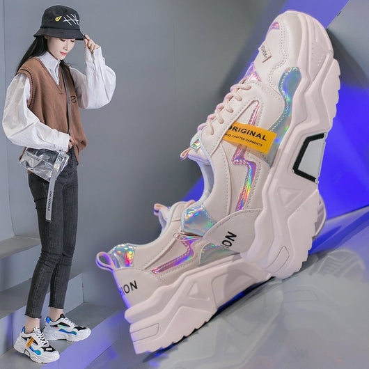 Tenis con Plataforma y Bloques de Color