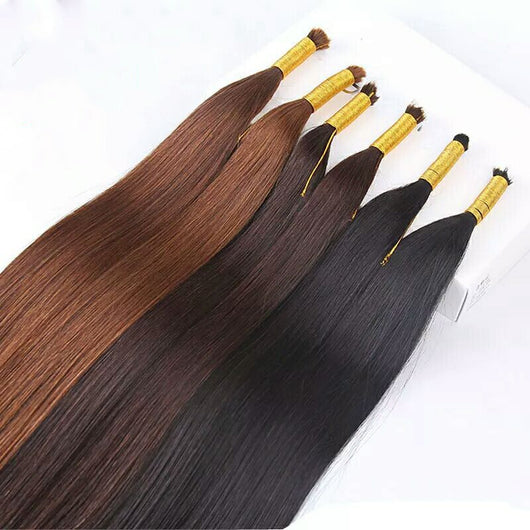 Peluca Larga Lisa con Hebilla de Cristal Trenzado para Mujer - Image 10