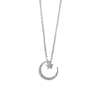 Collar de Plata Esterlina Estrella y Luna para Mujer - Image 12
