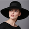 Sombrero de Ala Ancha Clásico en Lana Pura Negro para Mujer