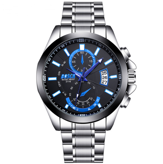 Reloj Deportivo de Acero con Calendario y Esfera Grande Resistente al Agua