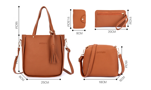 Set de 4 Bolsas Coreanas con Borlas - Bolso, Monedero y Organizador - Image 6