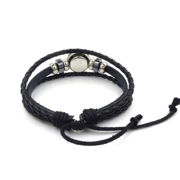 Pulsera Taoísta Yin Yang Trenzada Multicapa - Joyería Vintage Unisex