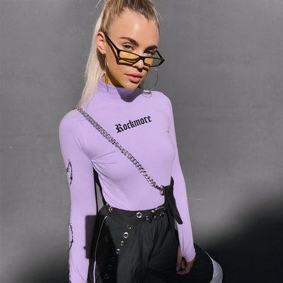 Sudadera Ligera con Estampado de Letras y Cuello Alto - Image 2