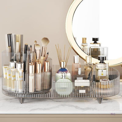 Organizador de Cosméticos Giratorio Grande con Espejo - Almacenamiento Acrílico Transparente - Image 3