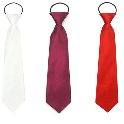 Corbata Elástica para Niños - Color Liso y Nudo Hecho - Image 3