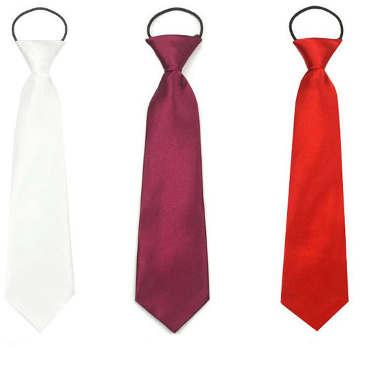 Corbata Elástica para Niños - Color Liso y Nudo Hecho - Image 3