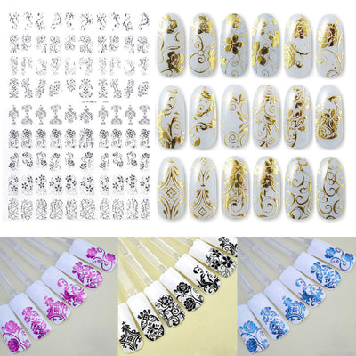108 Stickers 3D para Uñas en Oro y Plata - Image 3