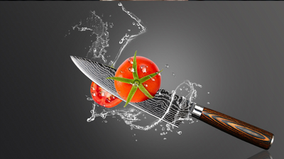 Cuchillo de Acero de 8 Pulgadas con Mango de Madera de Color y Onda Láser - Image 4