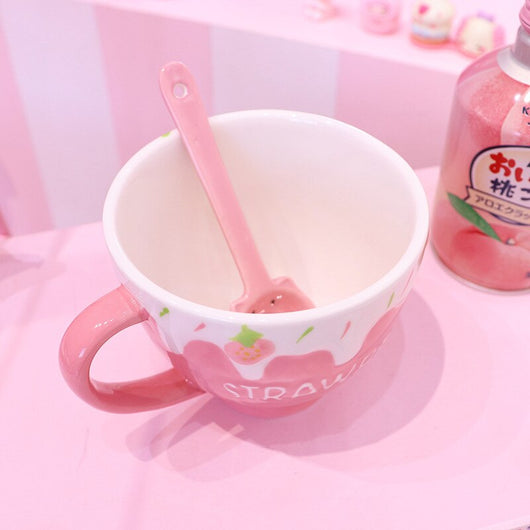Vaso Térmico Fresa 3D con Diseño Relieve - Strawberry Milk Girl - Image 5