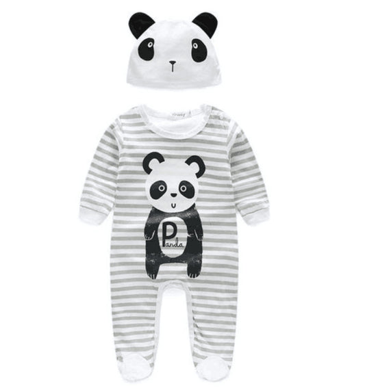 Pijama Enterizo Infantil con Estampado de Panda