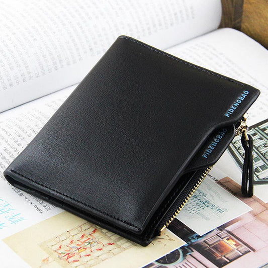 Billetera Vertical Compacta para Hombre - Cartera Minimalista con Compartimentos para Documentos