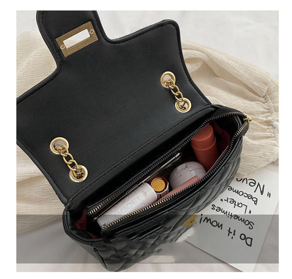 Bolso Bandolera Cuadrado con Cadena de Diamantes - Diseño Versátil