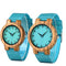 Reloj de Pareja Bobo Bird con Correa de Cuero y Esfera de Bambú