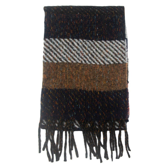 Bufanda Unisex a Rayas con Borlas - Cuello Cálido Europeo y Americano - Image 25