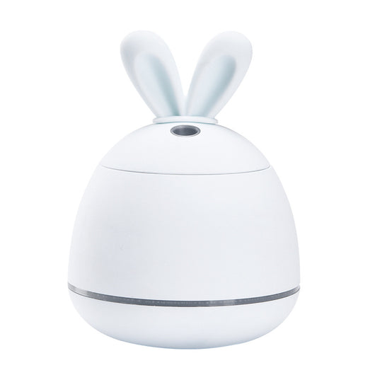 Cute pink rabbit desktop mini USB humidifier with a silver band, featuring a compact egg shape and bunny ears. - Image 20