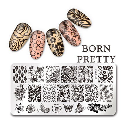 Placa Rectangular para Estampado de Uñas