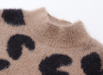 Suéter infantil estampado leopardo en lana de visón - Image 5