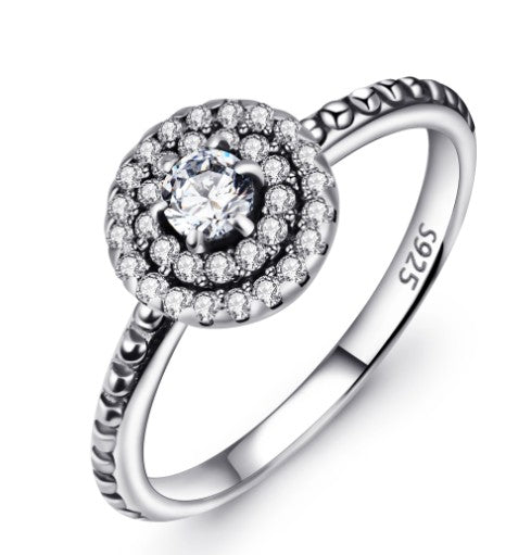 Anillo de Plata Esterlina 925 con Diamantes