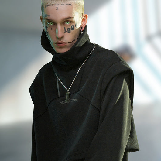 Sudadera Punk Oversized de Cuello Alto Doble Tejido - Image 5
