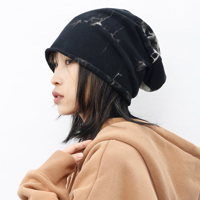 Gorro Tie-Dye de Felpa Negra para Hombre y Mujer - Otoño e Invierno - Image 3