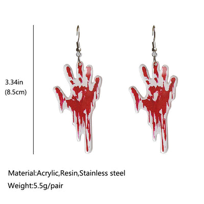 Aretes de Calavera Halloween en Acrílico - Diseño Geométrico Moderno