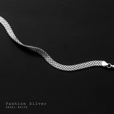 Pulsera de Plata S925 Cadena Ancha Efecto Frío para Mujer - Image 4