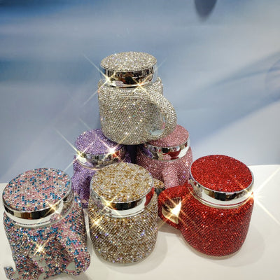 Taza de Oficina con Tapa y Cuchara Cerámica Diamante - Image 17